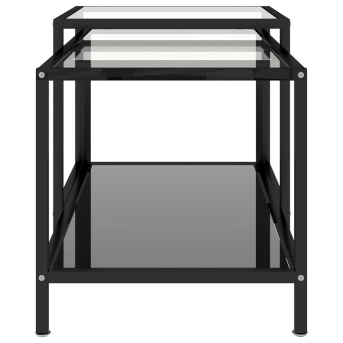 Tables à thé 2 pcs Verre trempé Noir – Image 2