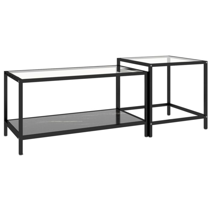 Tables à thé 2 pcs Verre trempé Noir – Image 3