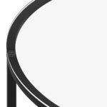 Table à thé Noir et marbre noir 70 cm Verre trempé – Image 2