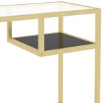Bureau d'ordinateur Transparent 100x36x74 cm Verre trempé – Image 4