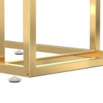 Table d'appoint ordinateur Marbre noir 50x35x65 cm Verre trempé – Image 4