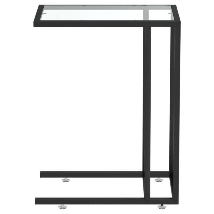 Table d'appoint ordinateur Transparent 50x35x65 cm Verre trempé – Image 2