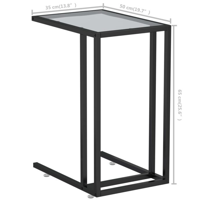 Table d'appoint ordinateur Transparent 50x35x65 cm Verre trempé – Image 5