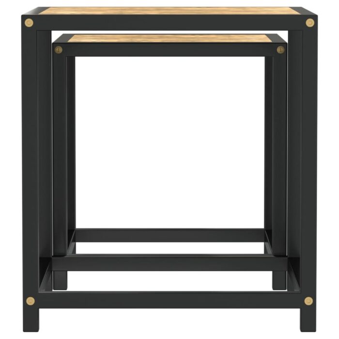 Tables à thé 2 pcs MDF Noir et jaune – Image 2