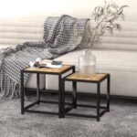 Tables à thé 2 pcs MDF Noir et jaune