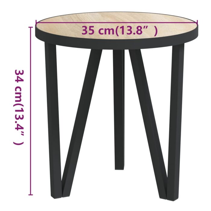 Table à thé Chêne Sonoma Ø35 cm MDF – Image 3