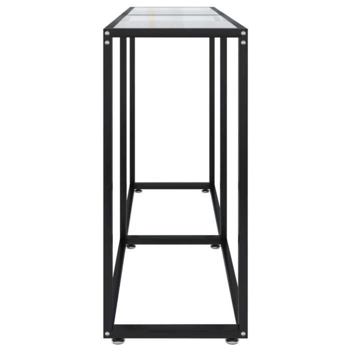 Table console Transparent 140x35x75,5 cm Verre trempé – Image 2