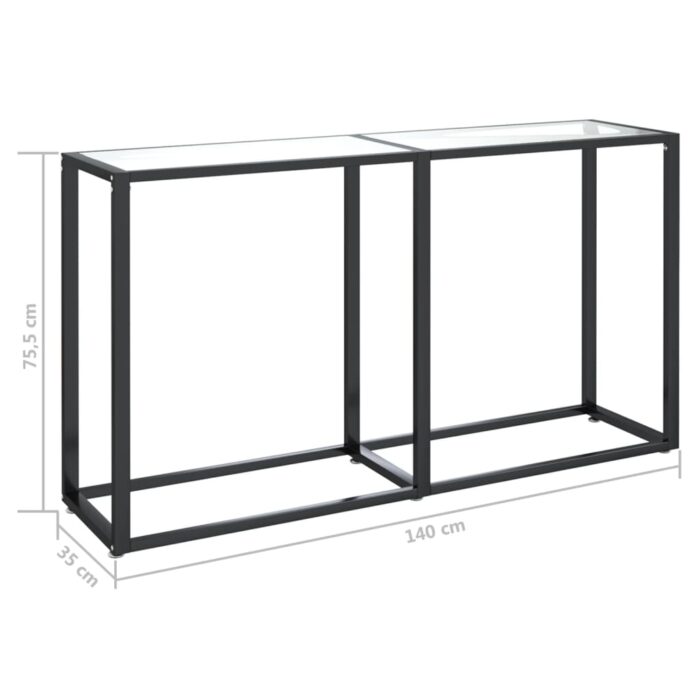 Table console Transparent 140x35x75,5 cm Verre trempé – Image 4