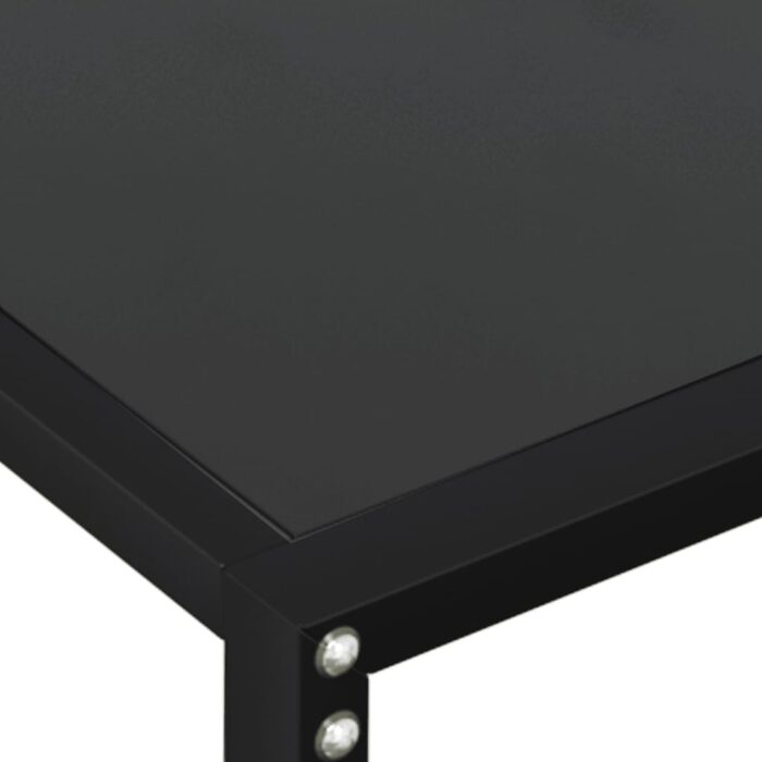Table console Noir 140x35x75,5 cm Verre trempé – Image 3