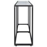 Table console Marbre blanc 140x35x75,5 cm Verre trempé – Image 2