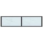 Table console Marbre blanc 140x35x75,5 cm Verre trempé – Image 3