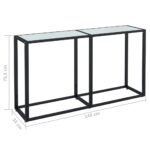 Table console Marbre blanc 140x35x75,5 cm Verre trempé – Image 5