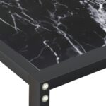 Table console Marbre noir 140x35x75,5 cm Verre trempé – Image 4