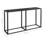 Table console Marbre noir 140x35x75,5 cm Verre trempé – Image 5