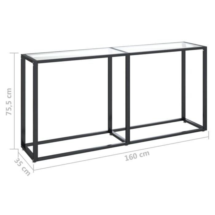 Table console Transparent 160x35x75,5 cm Verre trempé – Image 4