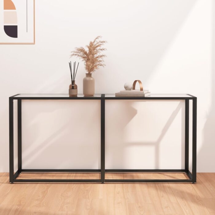 Table console Transparent 160x35x75,5 cm Verre trempé – Image 1