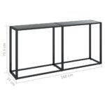Table console Noir 160x35x75,5 cm Verre trempé – Image 4