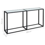 Table console Marbre blanc 160x35x75,5 cm Verre trempé – Image 5