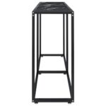 Table console Marbre noir 160x35x75,5 cm Verre trempé – Image 2