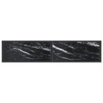 Table console Marbre noir 160x35x75,5 cm Verre trempé – Image 3