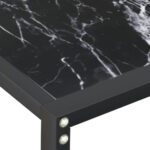Table console Marbre noir 160x35x75,5 cm Verre trempé – Image 4