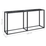Table console Marbre noir 160x35x75,5 cm Verre trempé – Image 5
