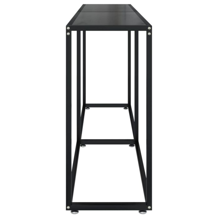 Table console Noir 180x35x75,5 cm Verre trempé – Image 2