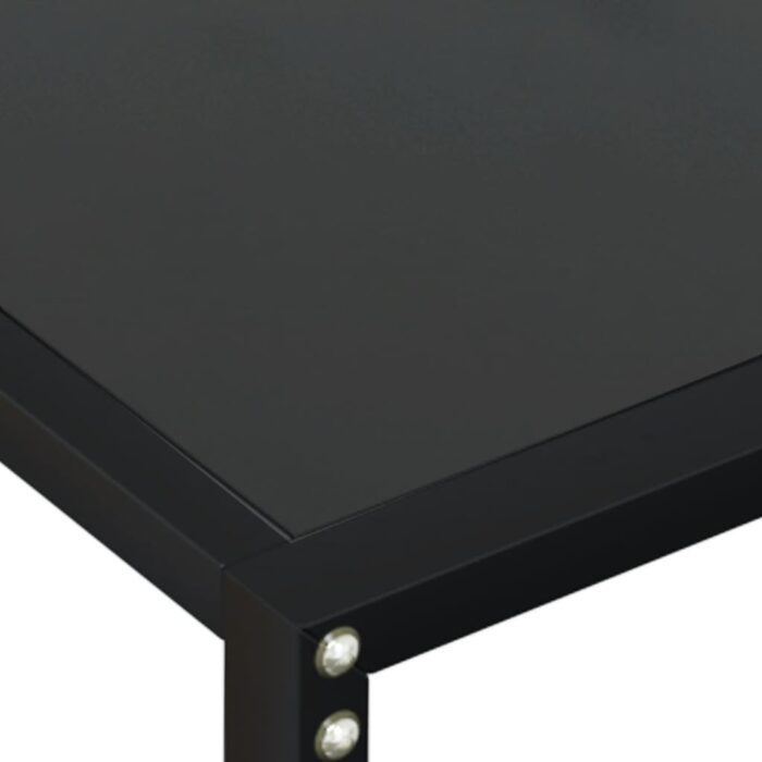 Table console Noir 180x35x75,5 cm Verre trempé – Image 3
