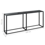 Table console Noir 180x35x75,5 cm Verre trempé – Image 4