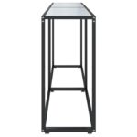 Table console Marbre blanc 180x35x75,5 cm Verre trempé – Image 2