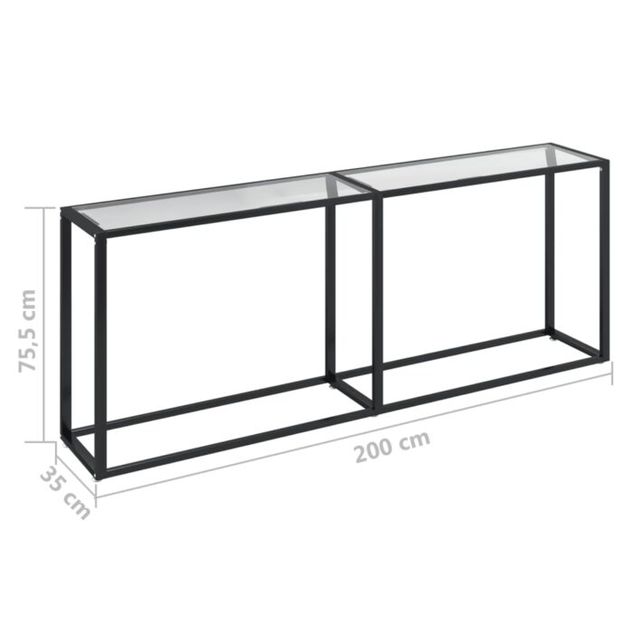 Table console Transparent 200x35x75,5 cm Verre trempé – Image 4
