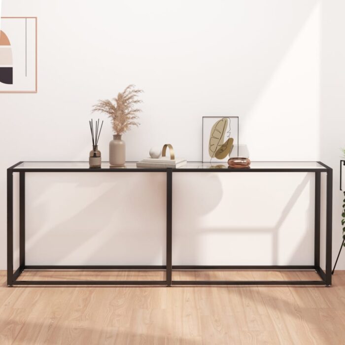 Table console Transparent 200x35x75,5 cm Verre trempé – Image 1