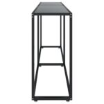 Table console Noir 200x35x75,5 cm Verre trempé – Image 2