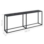 Table console Noir 200x35x75,5 cm Verre trempé – Image 4