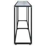 Table console Marbre blanc 200x35x75,5 cm Verre trempé – Image 2