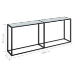 Table console Marbre blanc 200x35x75,5 cm Verre trempé – Image 5