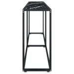 Table console Marbre noir 200x35x75,5 cm Verre trempé – Image 2