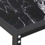 Table console Marbre noir 200x35x75,5 cm Verre trempé – Image 4