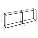 Table console Transparent 220x35x75,5 cm Verre trempé – Image 4