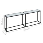 Table console Marbre blanc 220x35x75,5 cm Verre trempé – Image 5
