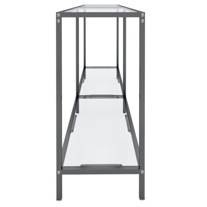 Table console Transparent 140x35x75,5 cm Verre trempé – Image 4
