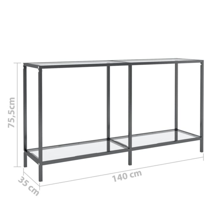 Table console Transparent 140x35x75,5 cm Verre trempé – Image 5