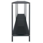 Table console Noir 140x35x75,5 cm Verre trempé – Image 2