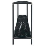 Table console Noir 140x35x75,5 cm Verre trempé – Image 2