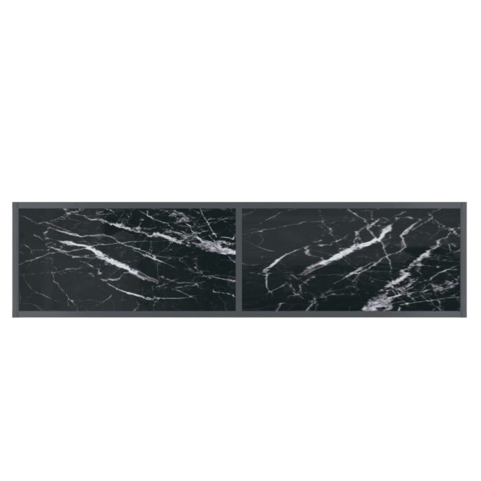 Table console Noir 140x35x75,5 cm Verre trempé – Image 3