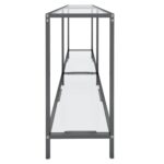 Table console Transparent 160x35x75,5 cm Verre trempé – Image 2