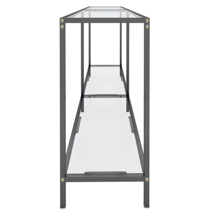 Table console Transparent 160x35x75,5 cm Verre trempé – Image 2