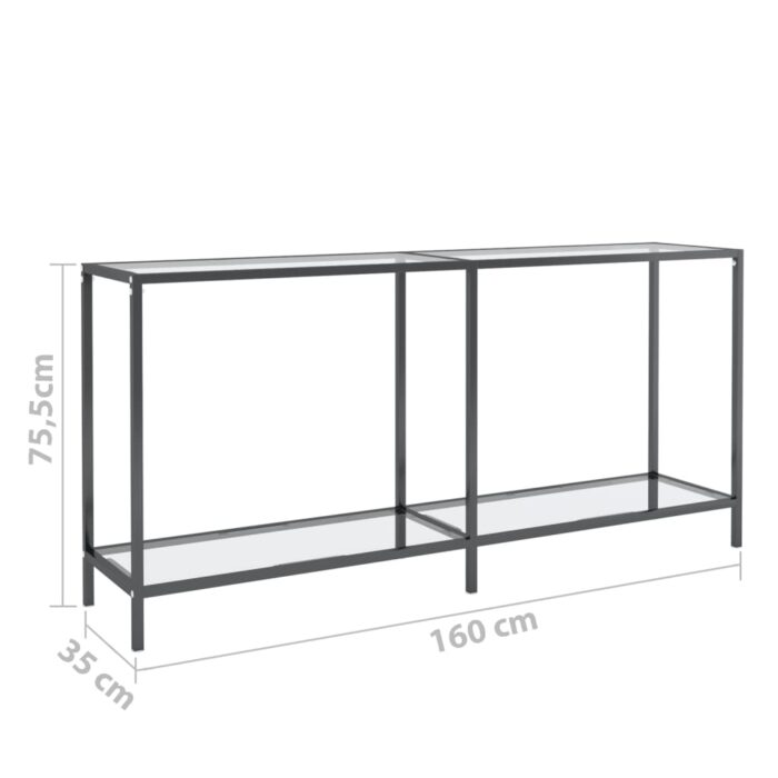 Table console Transparent 160x35x75,5 cm Verre trempé – Image 5