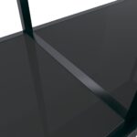 Table console Noir 160x35x75,5 cm Verre trempé – Image 3