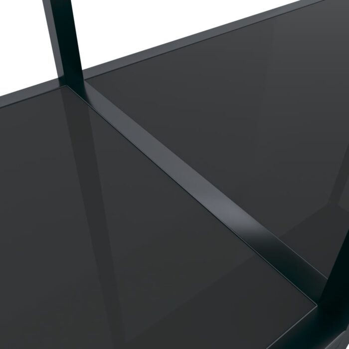Table console Noir 160x35x75,5 cm Verre trempé – Image 3